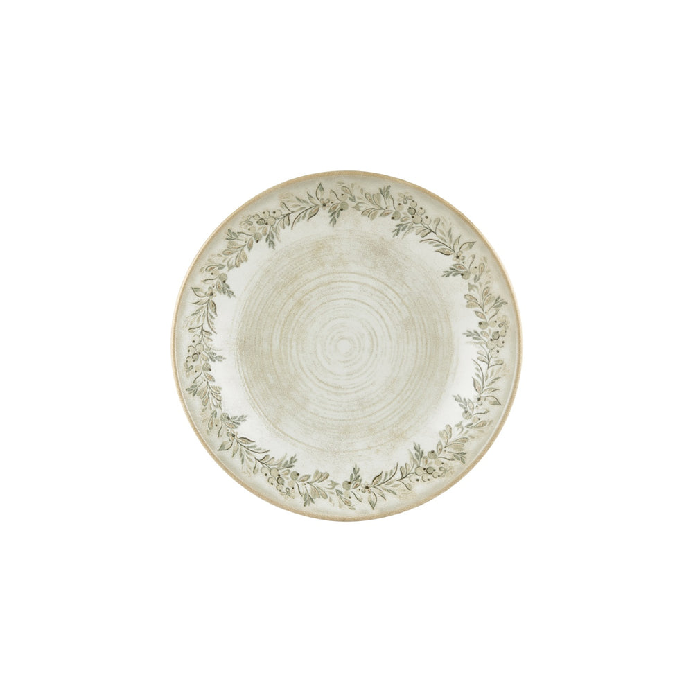 Oliva dia.10.75" Round Green Vitrified Plate