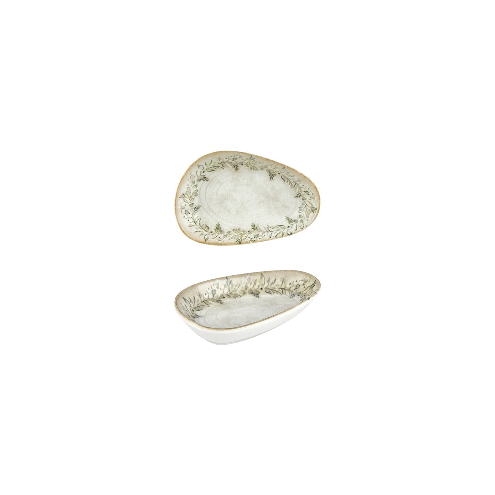 Oliva 6.25" x 4" x h:0" Organic Green Vitrified Platter