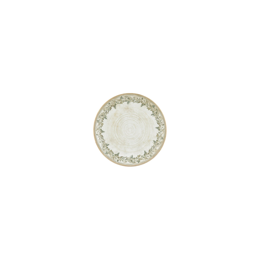 Oliva dia.6" Round Green Vitrified Plate