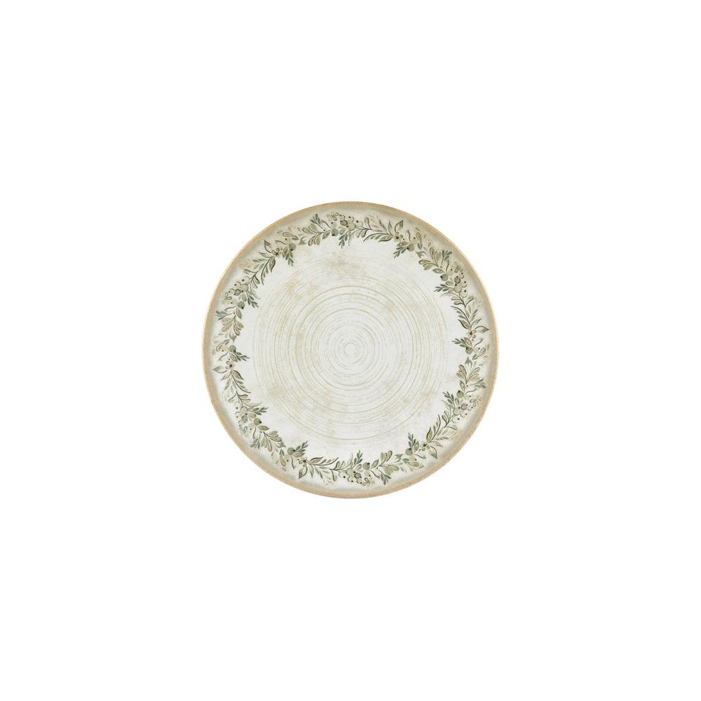 Oliva dia.9" Round Green Vitrified Plate