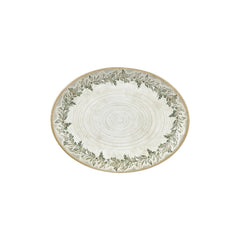 Oliva 12.25" x 9.5" x h:1" Oval Green Vitrified Platter