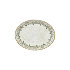Oliva 12.25" x 9.5" x h:1" Oval Green Vitrified Platter