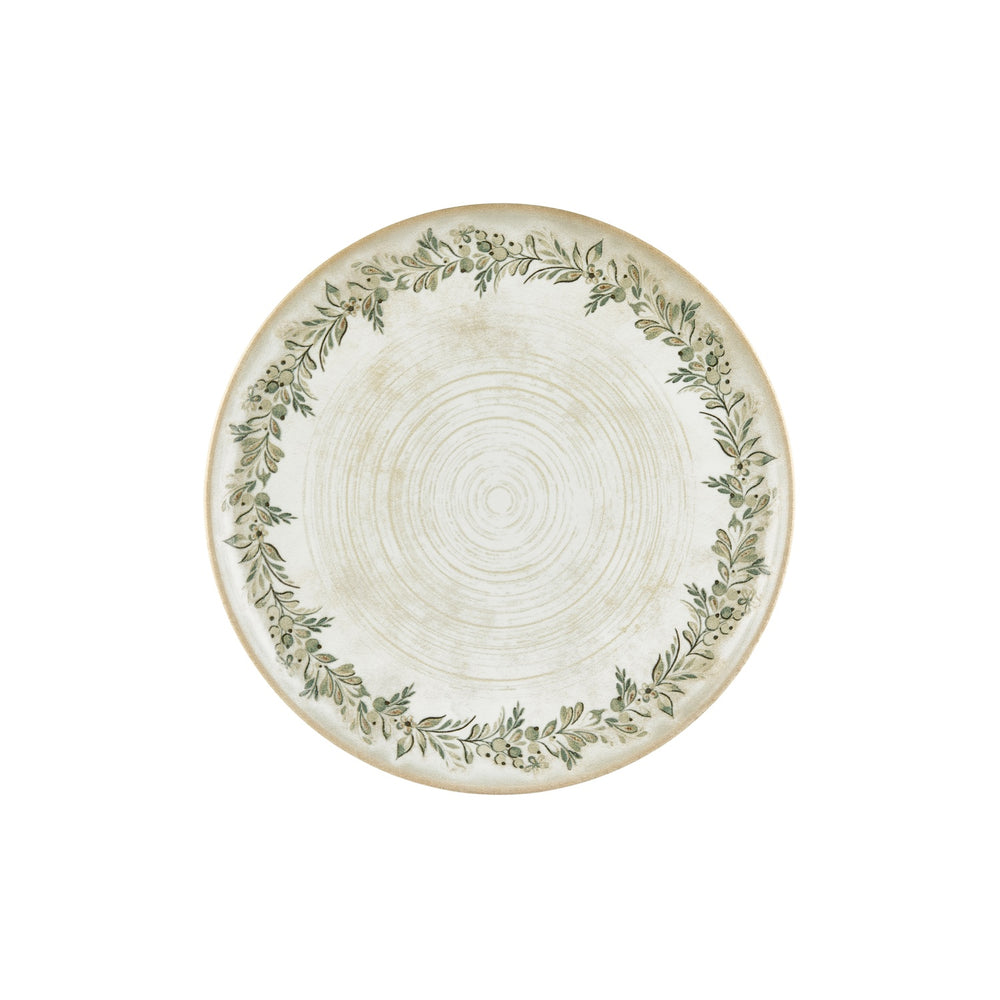Oliva dia.12.5" x 12.5" Round Green Vitrified Pizza Plate
