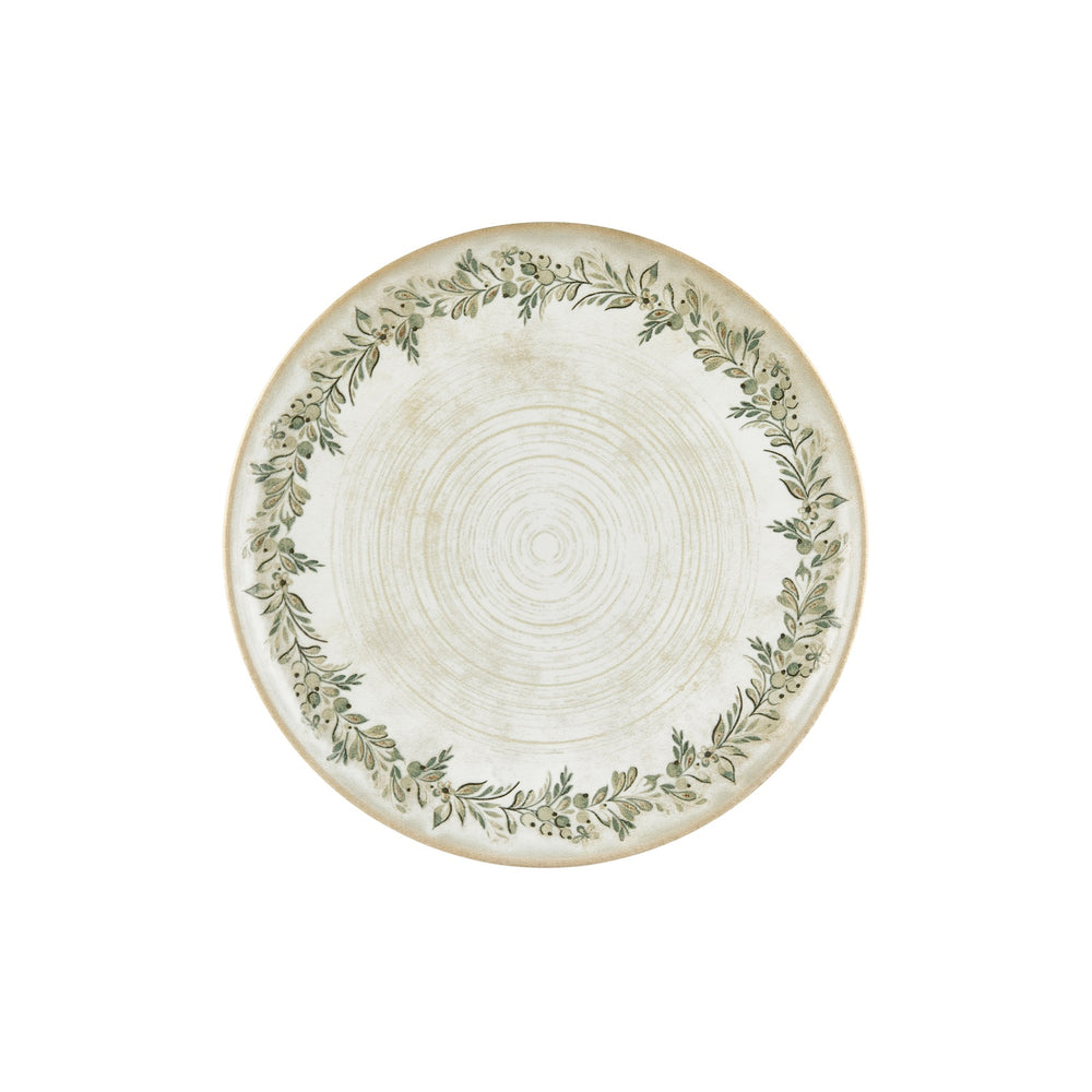 Oliva dia.12.5" x 12.5" Round Green Vitrified Pizza Plate