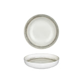 Ephyra dia.9" h:0" 42 oz. Round Gray Vitrified Deep Plate