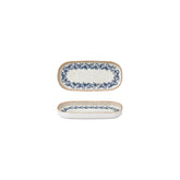 Kario 7.75" x 3.75" x h:0" Oval Blue Vitrified Platter
