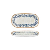 Kario 11.75" x 6.25" x h:0" Oval Blue Vitrified Platter