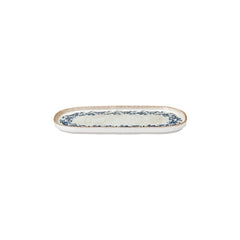 Kario 11.75" x 6.25" x h:0" Oval Blue Vitrified Platter