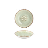 Rome dia.8.25" h:0" 27 oz. Round Green Vitrified Deep Plate