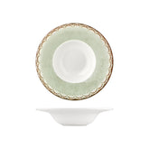 Rome dia.11" h:0" 16 oz. Round Green Vitrified Deep Plate