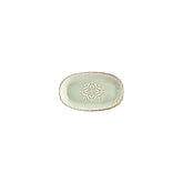 Rome 7.5" x 4.25" x h:0" Oval Green Vitrified Platter