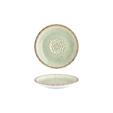 Rome dia.8.25" h:0" 17 oz. Round Green Vitrified Deep Plate