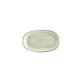 Rome 9.5" x 5.75" x h:0" Oval Green Vitrified Platter
