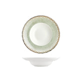 Rome dia.9.75" h:2.25" 14 oz. Round Green Vitrified Deep Plate