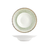 Rome dia.10.75" h:2.5" 17 oz. Round Green Vitrified Deep Plate