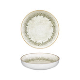 Oliva dia.10.25" h:0" 59 oz. Round Green Vitrified Deep Plate