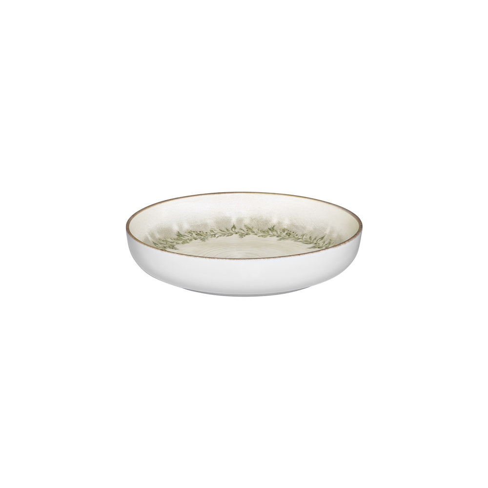 Oliva dia.10.25" h:0" 59 oz. Round Green Vitrified Deep Plate