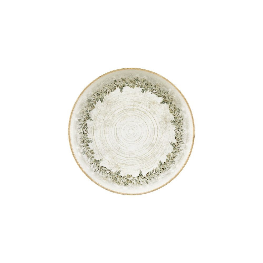 Oliva dia.10.25" h:0" 59 oz. Round Green Vitrified Deep Plate