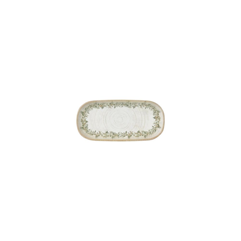 Oliva 7.75" x 3.75" x h:0" Oval Green Vitrified Platter