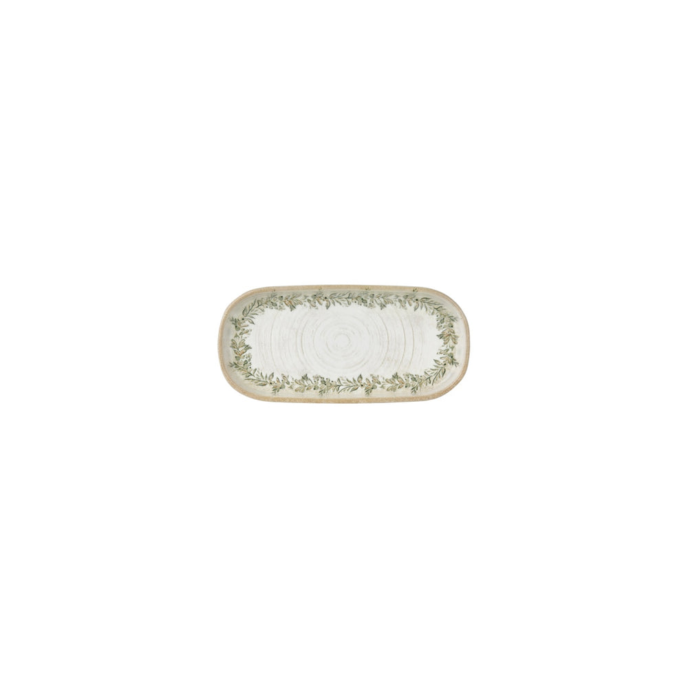 Oliva 7.75" x 3.75" x h:0" Oval Green Vitrified Platter