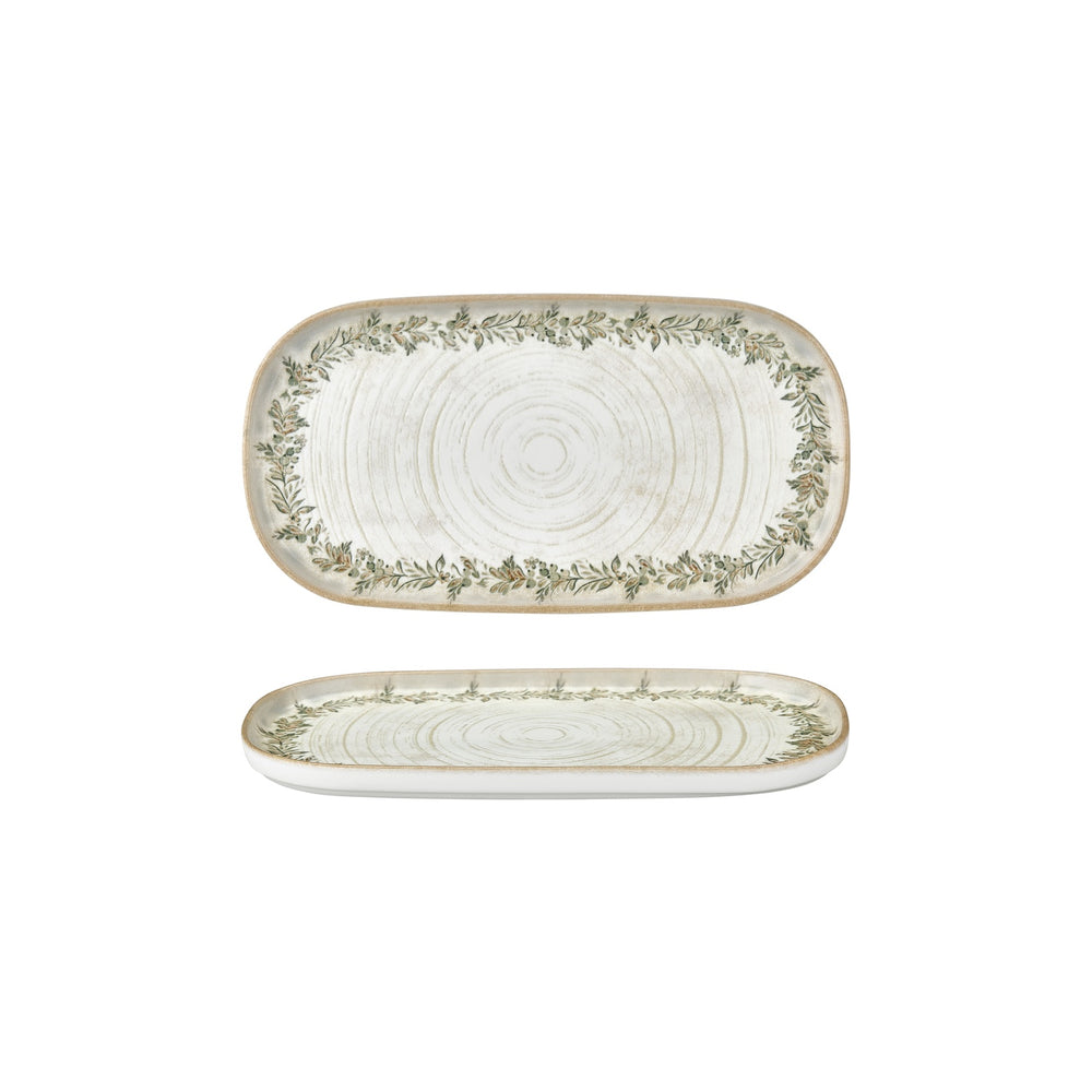Oliva 11.75" x 6.25" x h:0" Oval Green Vitrified Platter