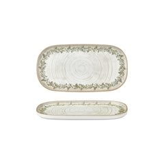 Oliva 11.75" x 6.25" x h:0" Oval Green Vitrified Platter