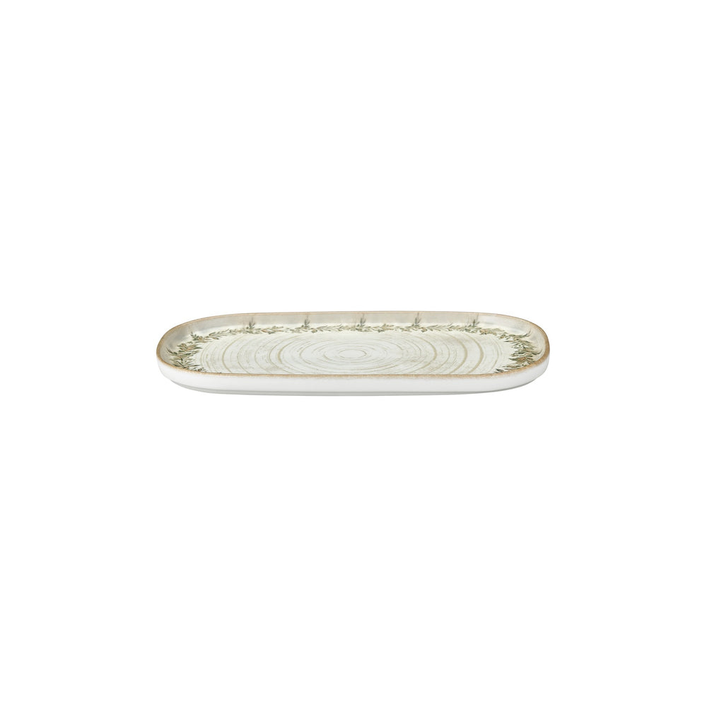 Oliva 11.75" x 6.25" x h:0" Oval Green Vitrified Platter