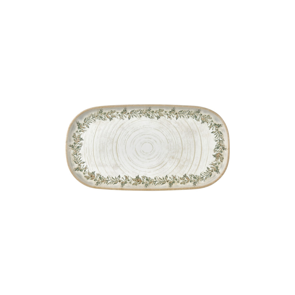 Oliva 11.75" x 6.25" x h:0" Oval Green Vitrified Platter
