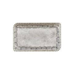 Zafira 13.75" x 8.25" x h:0" Rectangular Beige Vitrified Platter