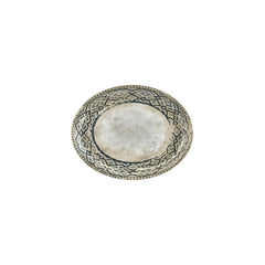 Zafira 9.75" x 7.5" x h:1" Oval Beige Vitrified Platter