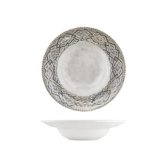 Zafira dia.10.75" h:2.5" 17 oz. Round Beige Vitrified Deep Plate