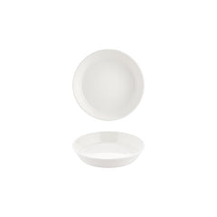 Smooth White dia.5" h:0" 7 oz. Round Warm White Vitrified Deep Plate