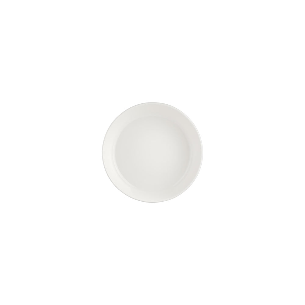 Smooth White dia.5" h:0" 7 oz. Round Warm White Vitrified Deep Plate