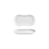 Smooth White 9.5" x 5.5" x h:0" Oval Warm White Vitrified Platter