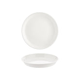 Smooth White dia.9.75" h:0" 42 oz. Round Warm White Vitrified Deep Plate