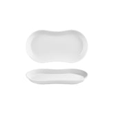 Smooth White 11.5" x 6.75" x h:0" Oval Warm White Vitrified Platter