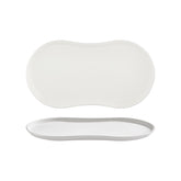 Smooth White 15" x 7.75" x h:0" Rectangular Warm White Vitrified Platter