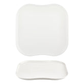 Smooth White 13.25" x 13.25" Square Warm White Vitrified Plate