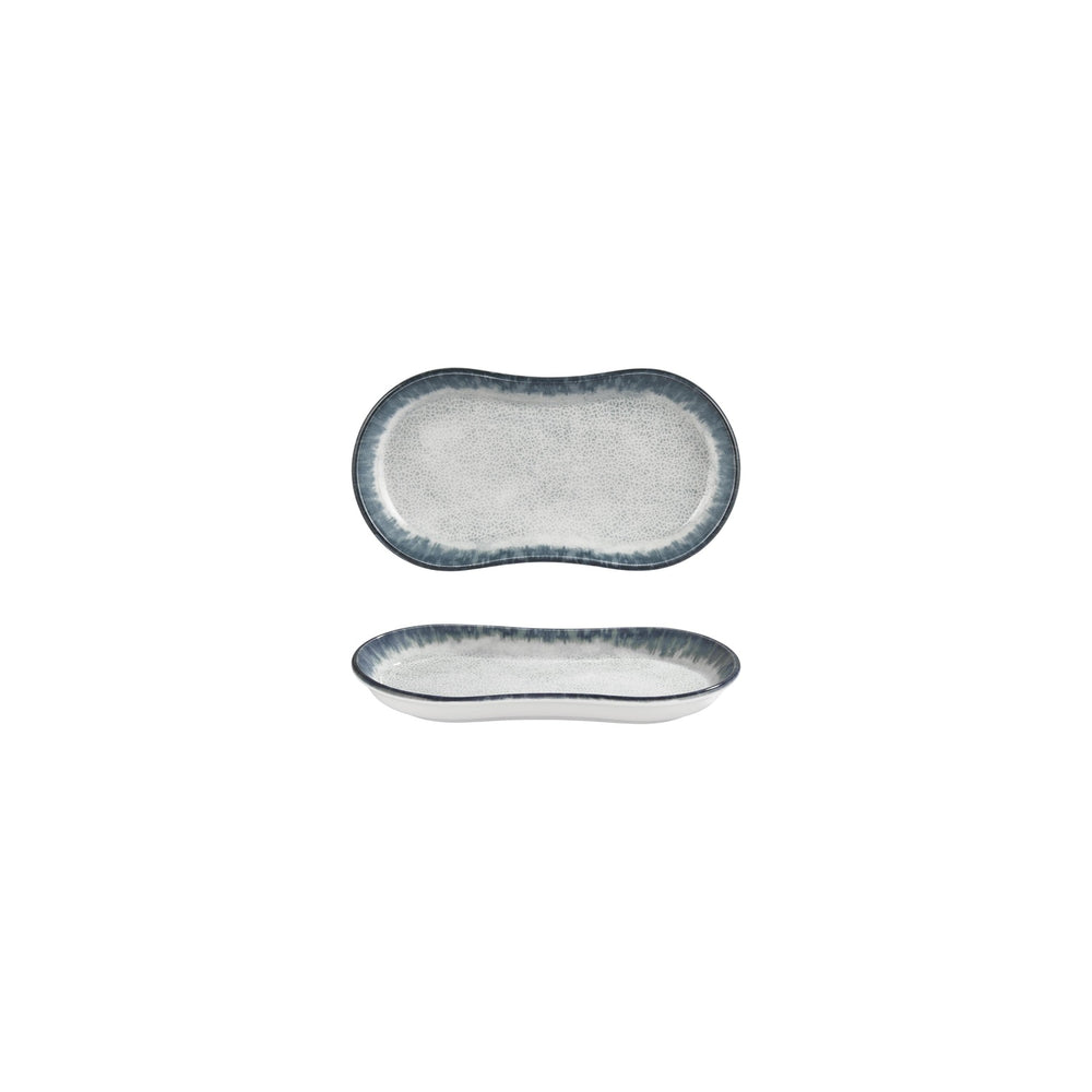 Smooth Ambience Blue 7.5" x 4.25" x h:0" Oval Blue Vitrified Platter