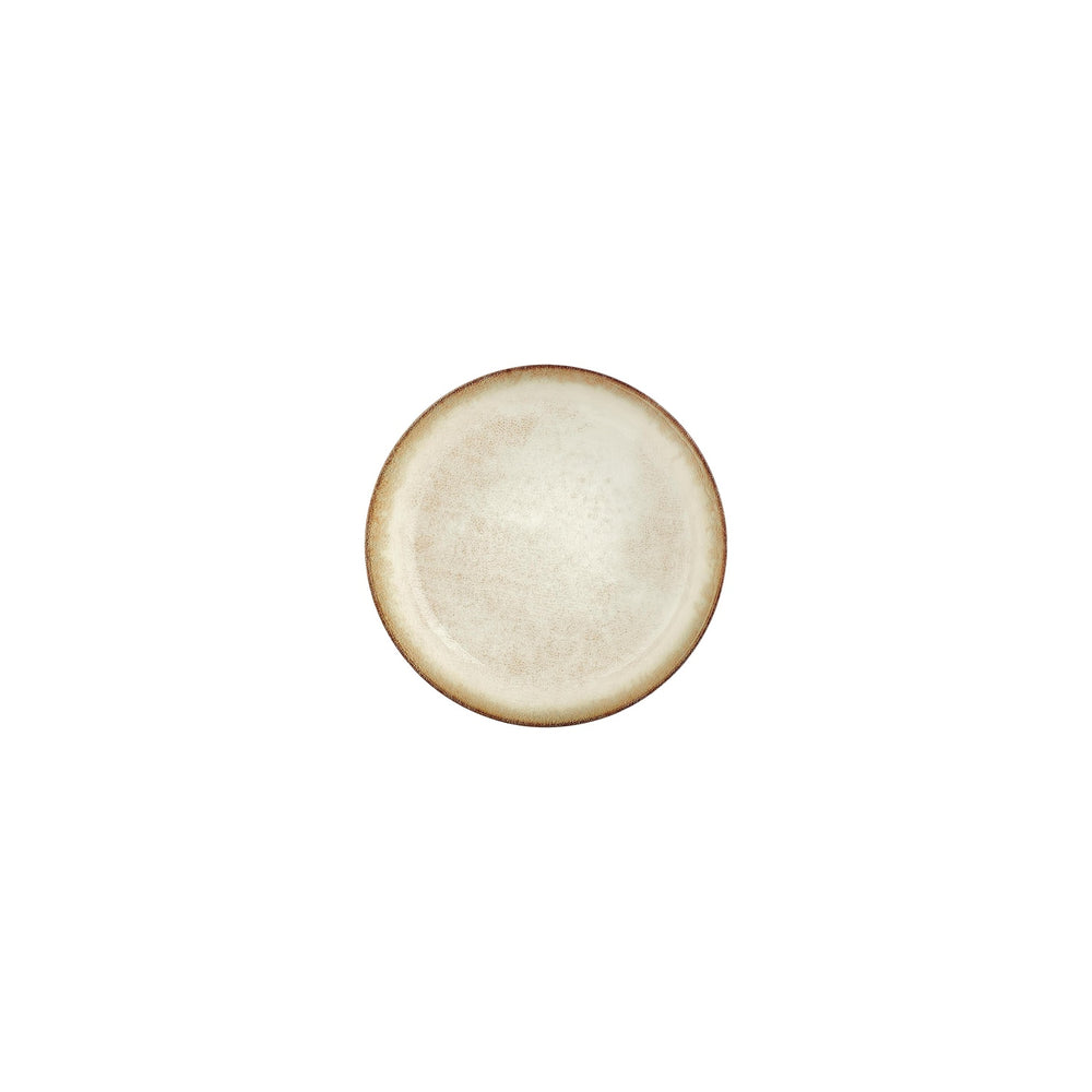 Smooth Ambience Yellow dia.4" h:0" 3 oz. Round Beige Vitrified Deep Plate