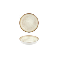 Smooth Ambience Yellow dia.5" h:0" 7 oz. Round Beige Vitrified Deep Plate