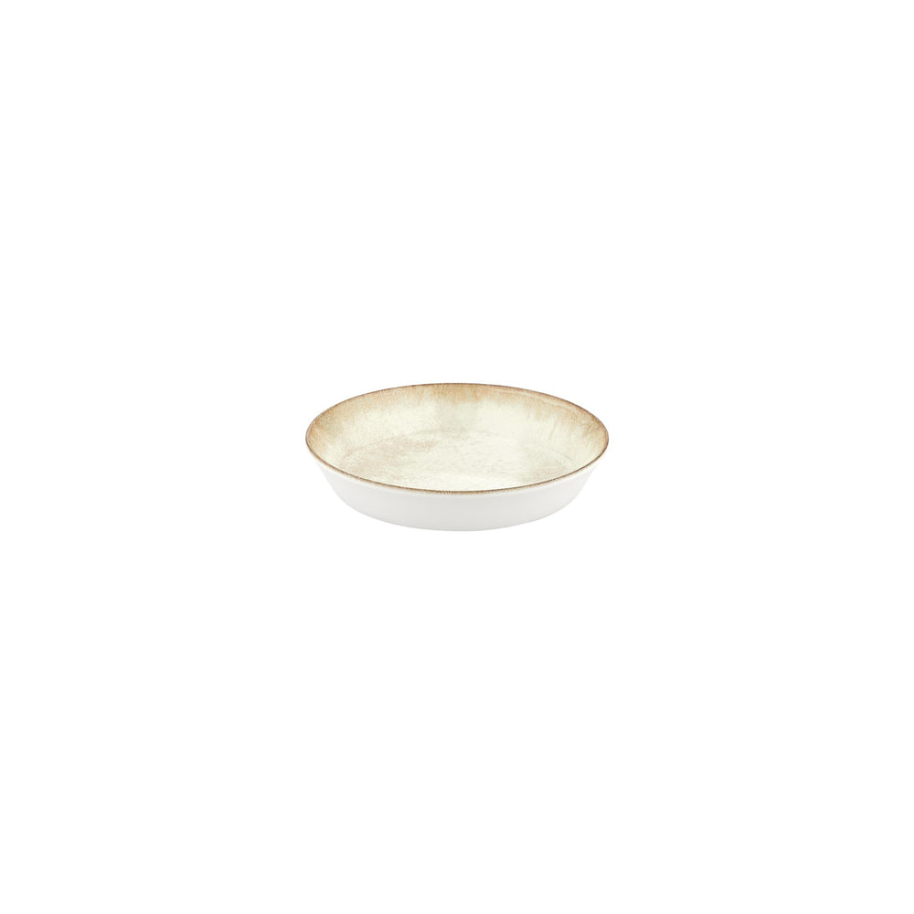 Smooth Ambience Yellow dia.7" h:0" 20 oz. Round Beige Vitrified Deep Plate