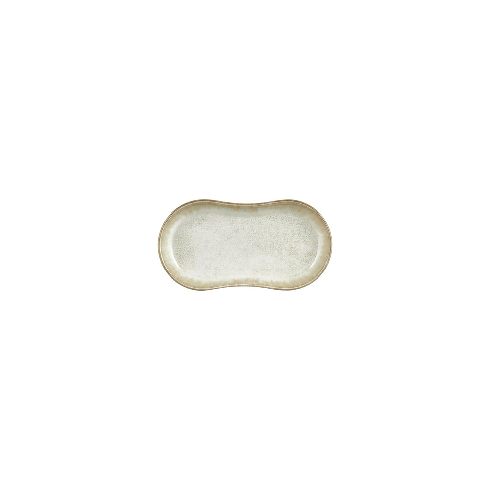 Smooth Ambience Yellow 7.5" x 4.25" x h:0" Oval Beige Vitrified Platter