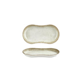 Smooth Ambience Yellow 9.5" x 5.5" x h:0" Oval Beige Vitrified Platter