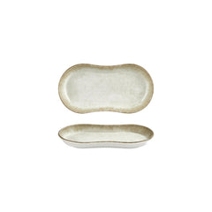 Smooth Ambience Yellow 9.5" x 5.5" x h:0" Oval Beige Vitrified Platter