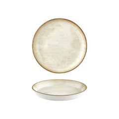 Smooth Ambience Yellow dia.9.75" h:0" 42 oz. Round Beige Vitrified Deep Plate