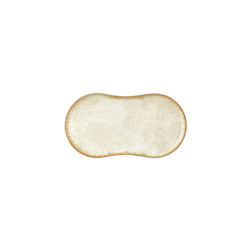 Smooth Ambience Yellow 10.25" x 6" Rectangular Beige Vitrified Plate