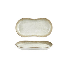 Smooth Ambience Yellow 11.5" x 6.75" x h:0" Oval Beige Vitrified Platter