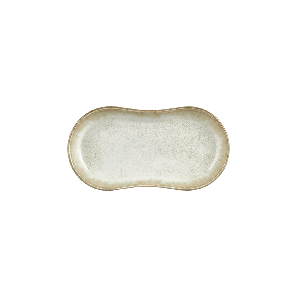 Smooth Ambience Yellow 11.5" x 6.75" x h:0" Oval Beige Vitrified Platter