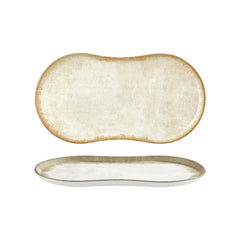 Smooth Ambience Yellow 15" x 7.75" x h:0" Rectangular Beige Vitrified Platter